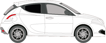 Afbeelding van Zijruit rechts Lancia Ypsilon (DONKERE RUIT)