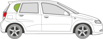 Afbeelding van Zijruit rechts Chevrolet Kalos 5 deurs