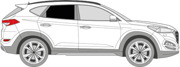 Afbeelding van Zijruit rechts Hyundai Tucson (DONKERE RUIT)