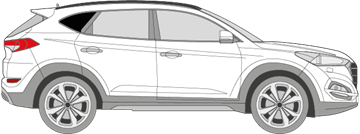Afbeelding van Zijruit rechts Hyundai Tucson met chroom/donkere ruit
