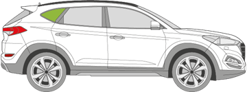 Afbeelding van Zijruit rechts Hyundai Tucson met chroom 