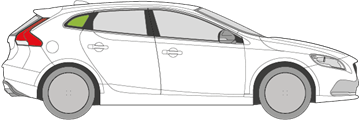 Afbeelding van Zijruit rechts Volvo V40 5 deurs