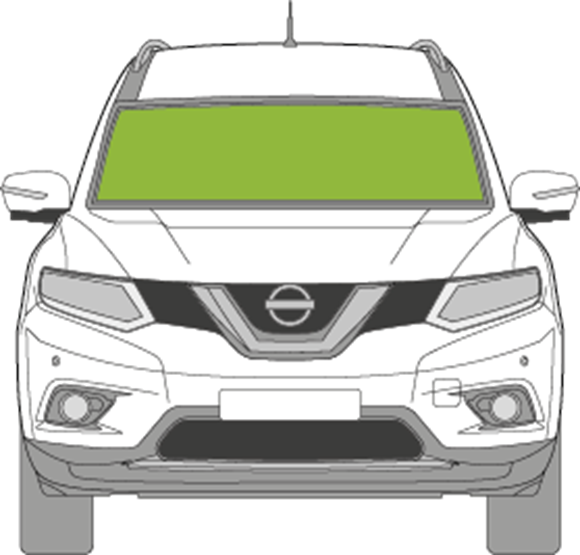 Afbeelding van Voorruit Nissan X-trail 2014-2017 sensor camera verwarmd