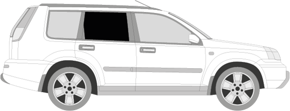 Afbeelding van Zijruit rechts Nissan X-Trail (DONKERE RUIT)
