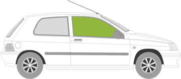 Afbeelding van Zijruit rechts Renault Clio 3 deurs