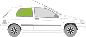 Afbeelding van Zijruit rechts Renault Clio 3 deurs