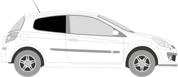 Afbeelding van Zijruit rechts Renault Clio 3 deurs (DONKERE RUIT)