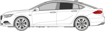 Afbeelding van Zijruit links Opel Insignia (DONKERE RUIT)