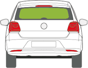 Afbeelding van Achterruit Volkswagen Polo 5 deurs antenne (2014-2017)