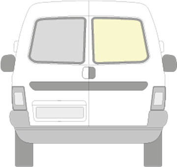 Afbeelding van Achterruit rechts Peugeot Partner helder en onverwarmd