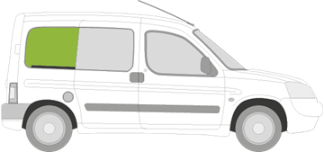 Afbeelding van Zijruit rechts Peugeot Partner uitstelbaar
