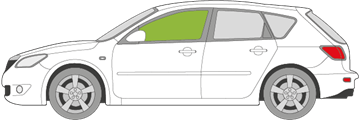 Afbeelding van Zijruit links Mazda 3 5 deurs