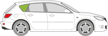 Afbeelding van Zijruit rechts Mazda 3 5 deurs