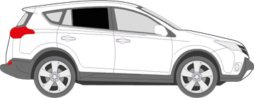 Afbeelding van Zijruit rechts Toyota RAV4 (DONKERE RUIT) 