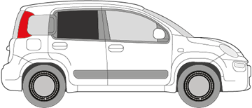Afbeelding van Zijruit rechts Fiat Panda 5 deurs (DONKERE RUIT)
