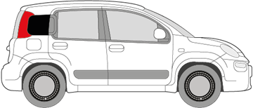 Afbeelding van Zijruit rechts Fiat Panda 5 deurs (DONKERE RUIT)