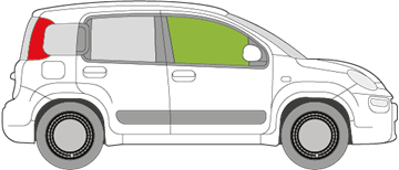 Afbeelding van Zijruit rechts Fiat Panda 5 deurs