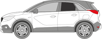 Afbeelding van Zijruit links Opel Crossland X  (DONKERE RUIT)