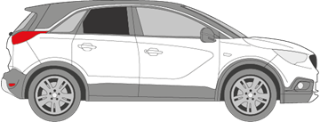 Afbeelding van Zijruit rechts Opel Crossland X  (DONKERE RUIT)