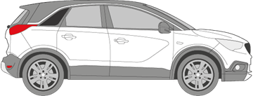Afbeelding van Zijruit rechts Opel Crossland X (DONKERE RUIT)