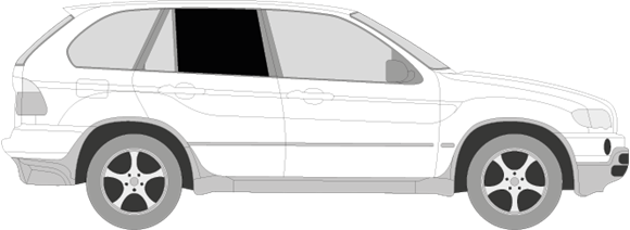 Afbeelding van Zijruit rechts BMW X5 (DONKERE RUIT)