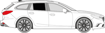 Afbeelding van Zijruit rechts Mazda 6 break (DONKERE RUIT)