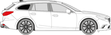 Afbeelding van Zijruit rechts Mazda 6 break (DONKERE RUIT)