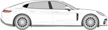 Afbeelding van Zijruit rechts Porsche Panamera (DONKERE RUIT)