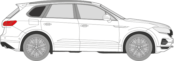 Afbeelding van Zijruit rechts Volkswagen Touareg (DONKERE RUIT) 