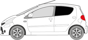 Afbeelding van Zijruit links Toyota Aygo 5 deurs (DONKERE RUIT)