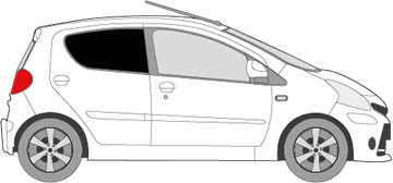 Afbeelding van Zijruit rechts Toyota Aygo 5 deurs (DONKERE RUIT)
