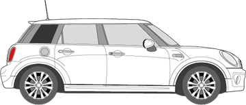 Afbeelding van Zijruit rechts Mini 5 deurs hatchback (DONKERE RUIT)