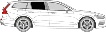 Afbeelding van Zijruit rechts Volvo V60 (DONKERE RUIT)