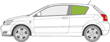 Afbeelding van Zijruit links Toyota Corolla 3 deurs
