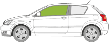Afbeelding van Zijruit links Toyota Corolla 3 deurs