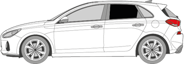 Afbeelding van Zijruit links Hyundai i30 5 deurs (DONKERER UIT)