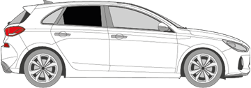Afbeelding van Zijruit rechts Hyundai i30 5 deurs (DONKERER UIT)
