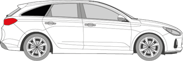 Afbeelding van Zijruit rechts Hyundai i30 break (DONKERE RUIT)