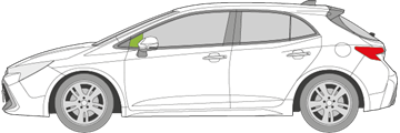 Afbeelding van Zijruit links Toyota Corolla 5 deurs