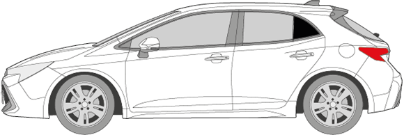Afbeelding van Zijruit links Toyota Corolla 5 deurs (DONKERE RUIT)