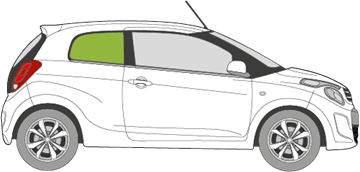 Afbeelding van Zijruit rechts Citroën C1 3 deurs
