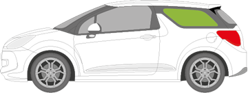 Afbeelding van Zijruit links Citroën DS3
