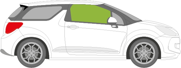 Afbeelding van Zijruit rechts Citroën DS3 