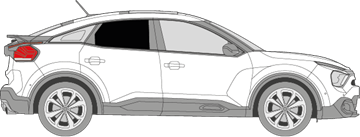 Afbeelding van Zijruit rechts Citroën C4 (DONKERE RUIT)