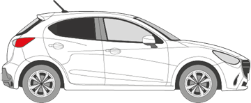 Afbeelding van Zijruit rechts Mazda 2 5 deurs (DONKERE RUIT)