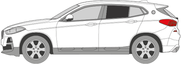Afbeelding van Zijruit links BMW X2 (DONKERE RUIT)