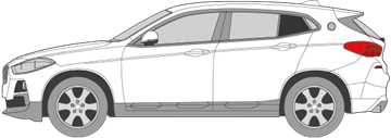 Afbeelding van Zijruit links BMW X2 (DONKERE RUIT)