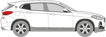 Afbeelding van Zijruit rechts BMW X2 (DONKERE RUIT)