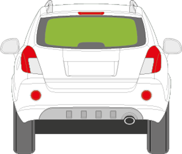 Afbeelding van Achterruit Chevrolet Captiva uitstelbaar (DONKERE RUIT)