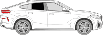 Afbeelding van Zijruit rechts BMW X6 (DONKERE RUIT)